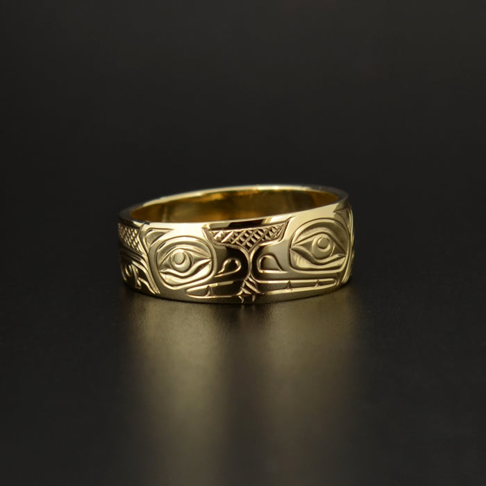 Bear Mother and Cub - 14k Gold Ring
