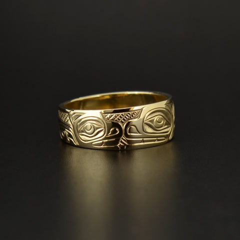 Bear Mother and Cub - 14k Gold Ring