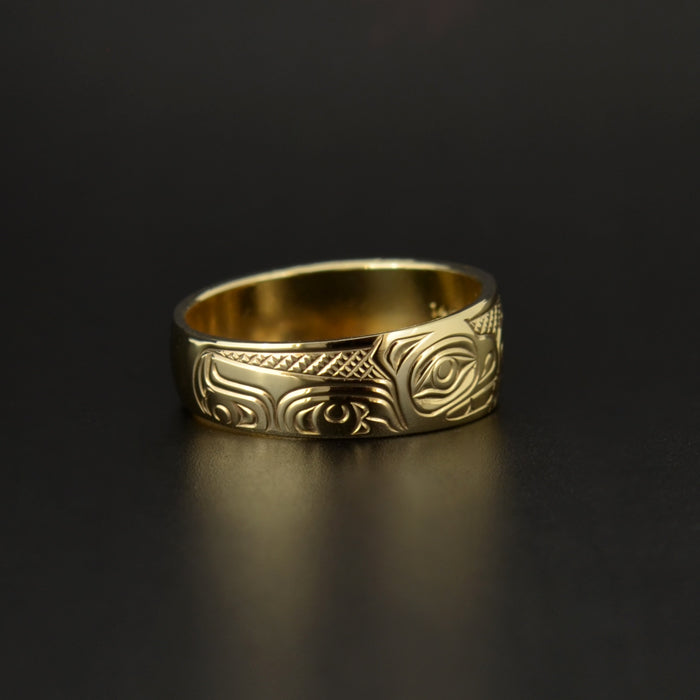 Bear Mother and Cub - 14k Gold Ring