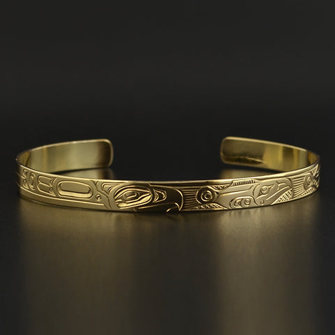 Eagle and Salmon - 14k Gold Bracelet