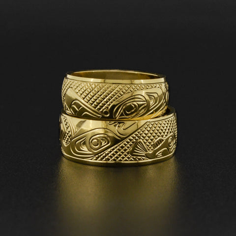 Stacking Killerwhales - Set of 18k Gold Rings