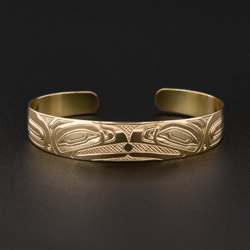 Facing Ravens - 14k Gold Bracelet
