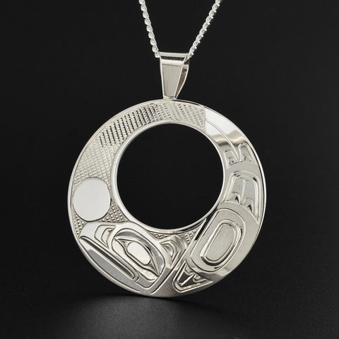 Raven and Light - Silver Pendant