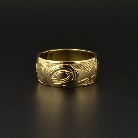 Raven and Eagle - 14k Gold Ring