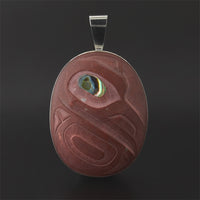 Raven - Catlinite Pendant with Abalone
