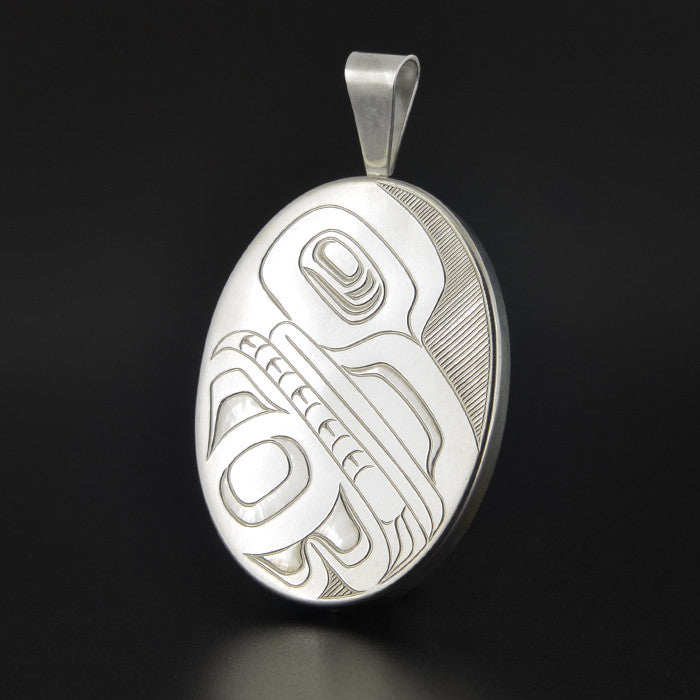 Raven - Argillite Pendant with Opal