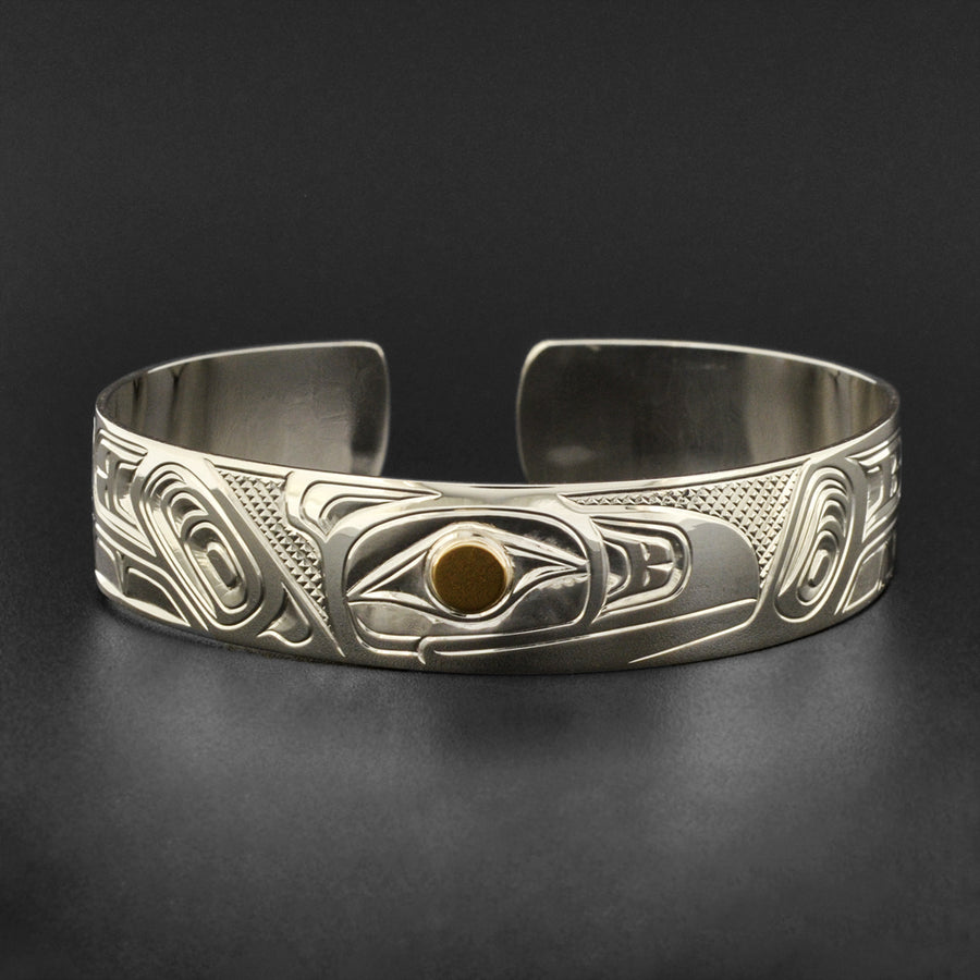 Raven - Silver Bracelet with 14k Gold