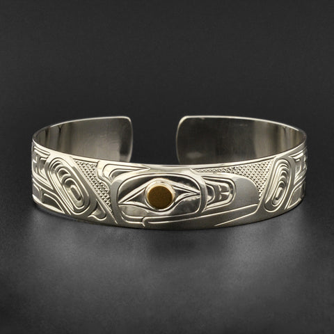 Raven - Silver Bracelet with 14k Gold