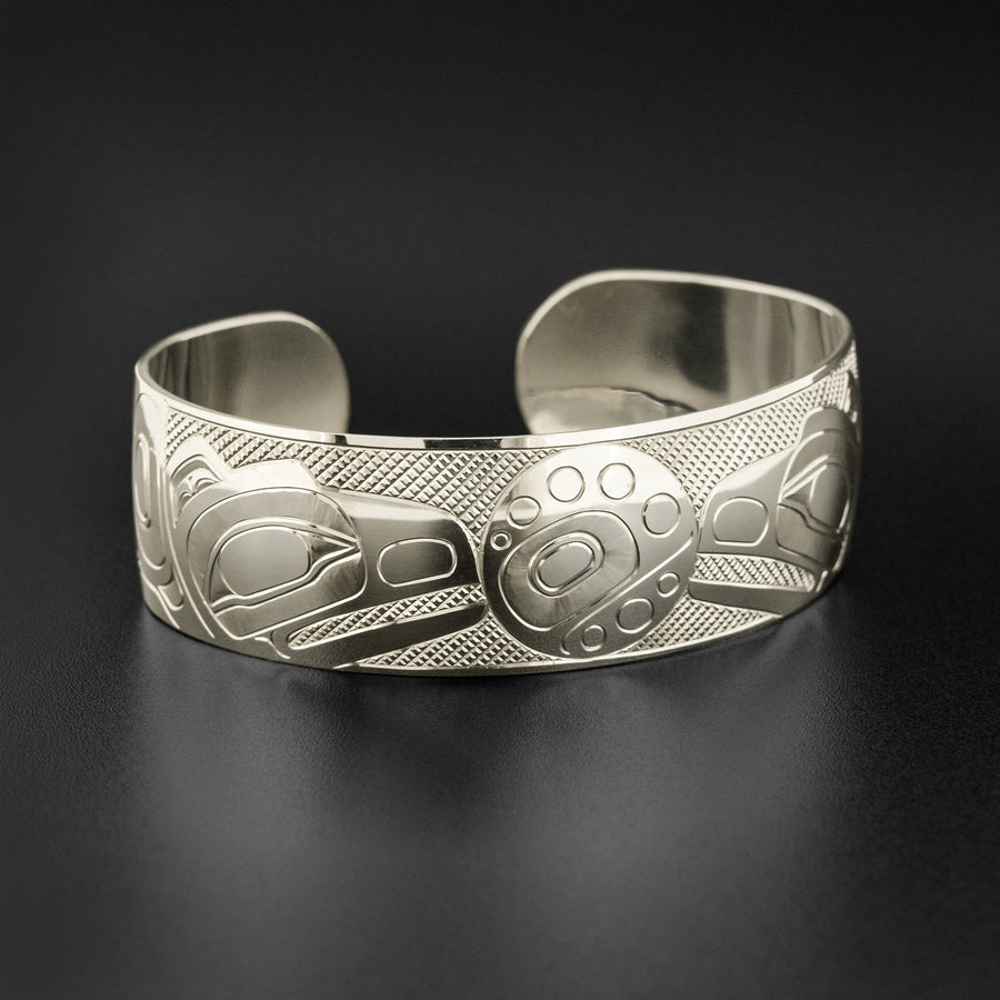 Raven and Moon - Silver Bracelet