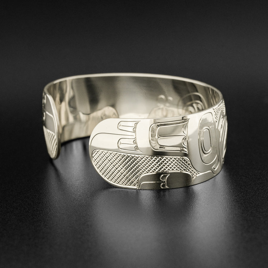 Raven and Moon - Silver Bracelet
