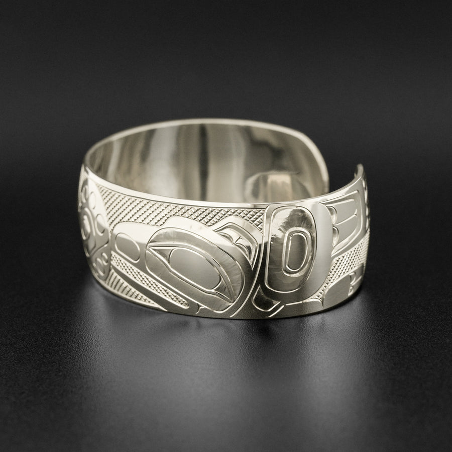 Raven and Moon - Silver Bracelet