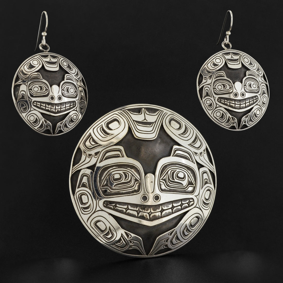 Bear - Silver Earrings and Pendant Set
