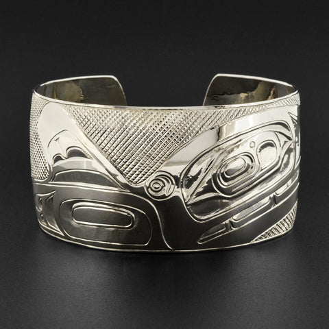 Killerwhale and Salmon - Silver Bracelet