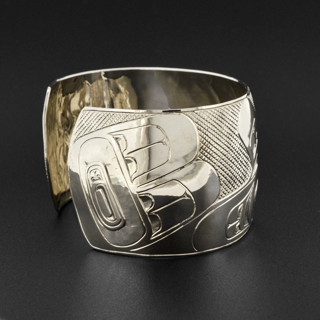 Killerwhale and Salmon - Silver Bracelet