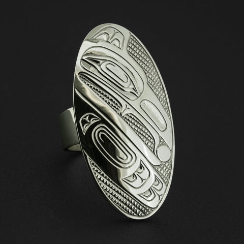 Raven and Light - Silver Ring
