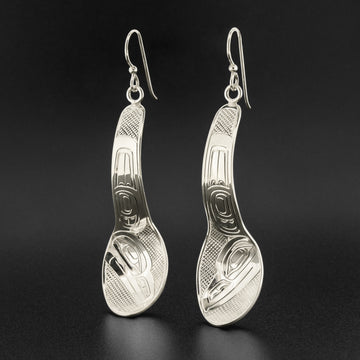 Raven - Silver Spoon Earrings