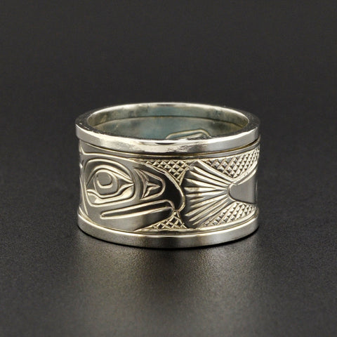 Salmon - Silver Spinner Ring