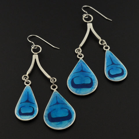 Westcoast Rain - Silver Earrings with Enamel