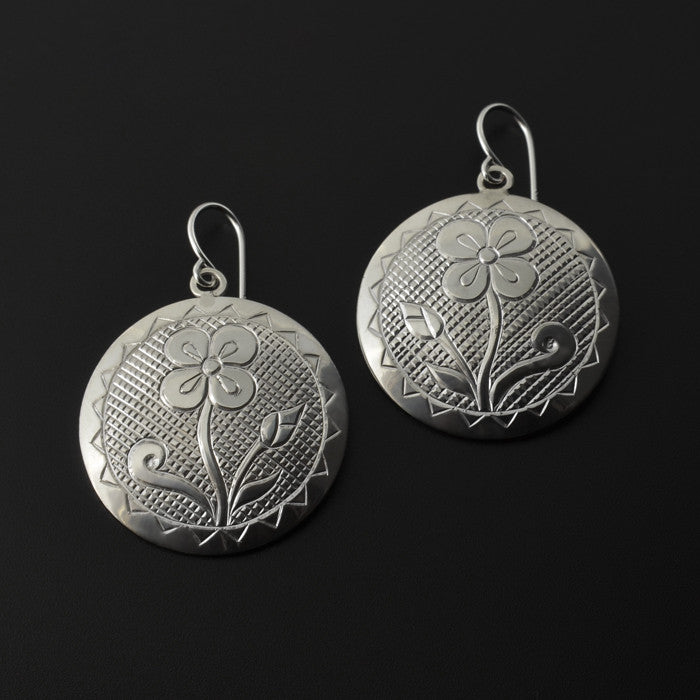 Floral - Silver Earrings
