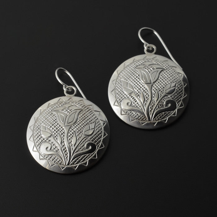 Floral - Silver Earrings
