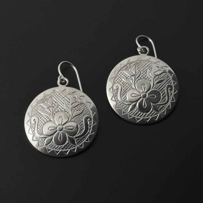 Floral - Silver Earrings