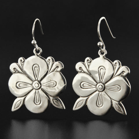 Floral - Silver Earrings