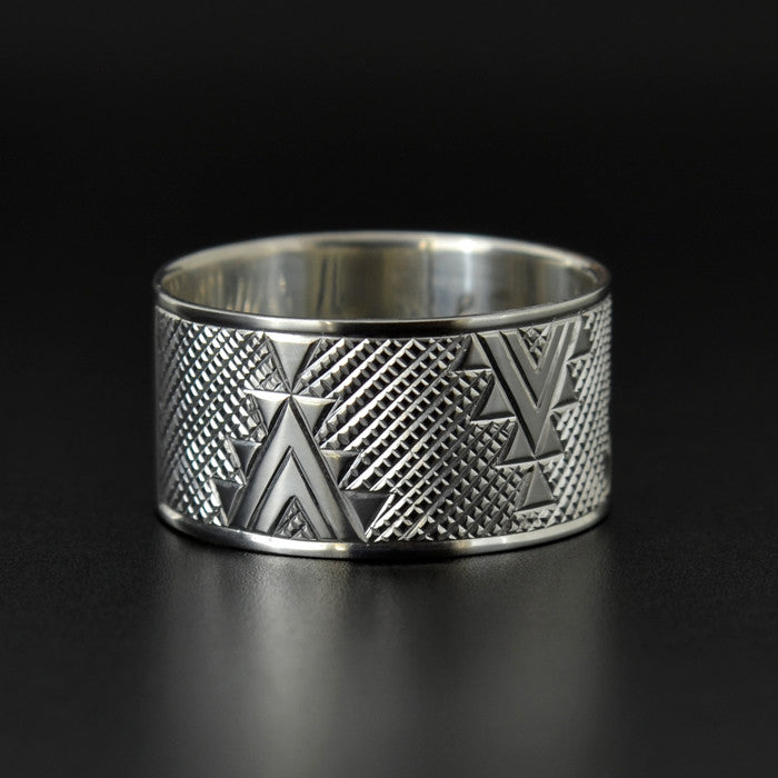 Geometric Weaving - Silver Ring