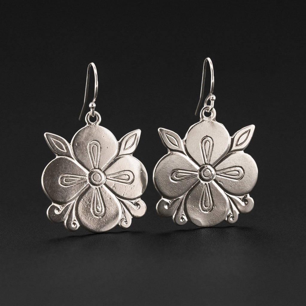 Floral - Silver Earrings