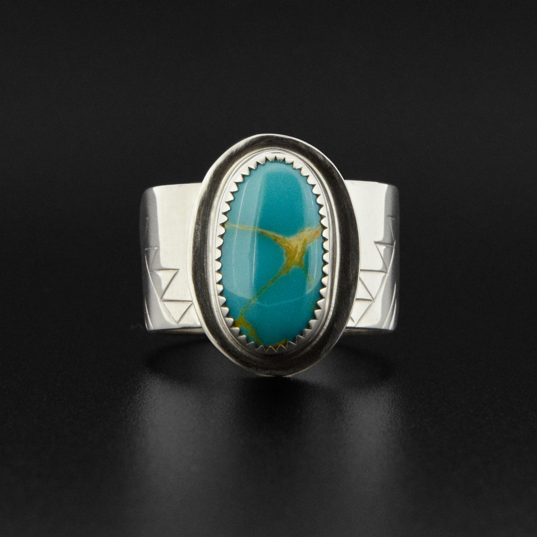 Weaving - Silver Ring with Turquoise