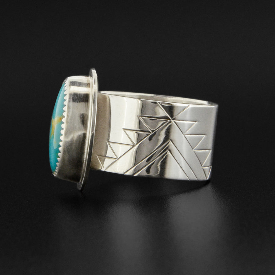 Weaving - Silver Ring with Turquoise