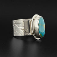 Weaving - Silver Ring with Turquoise