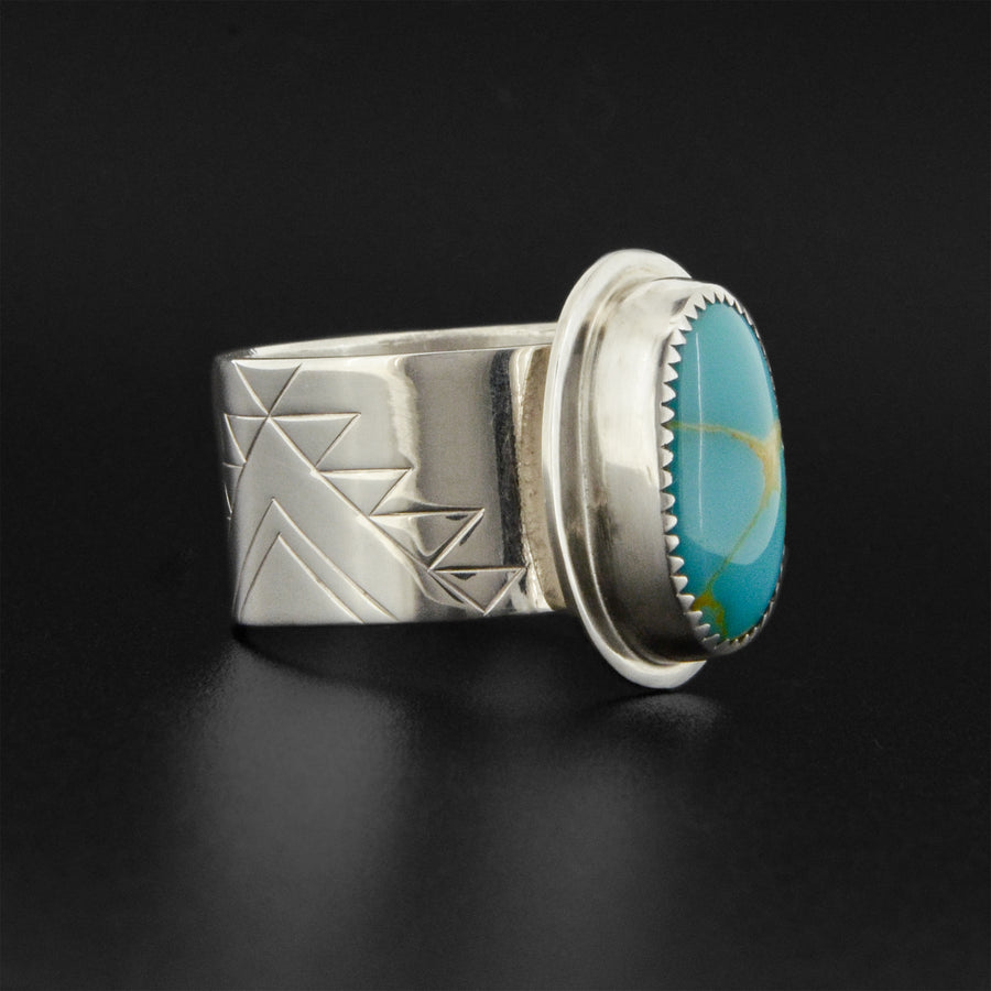 Weaving - Silver Ring with Turquoise
