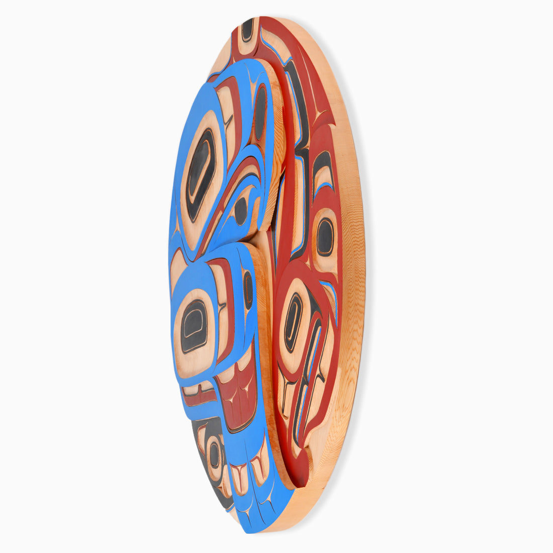 Eagle and Spawning Salmon - Red Cedar Panel