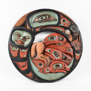 Raven Steals the Fishing Industry - Red Cedar Panel