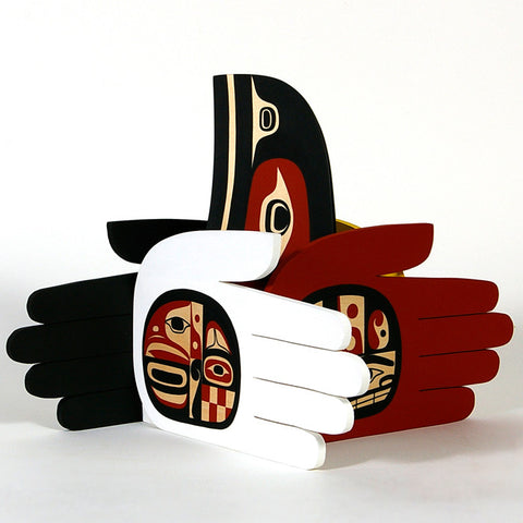 Hands of Peace and Friendship - Red Cedar and Basswood Sculpture