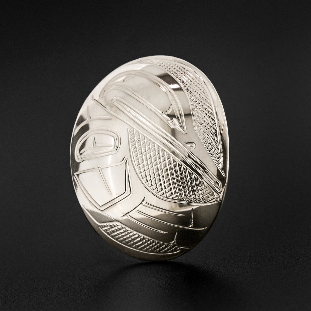 Hummingbird - Silver Oval Pendant