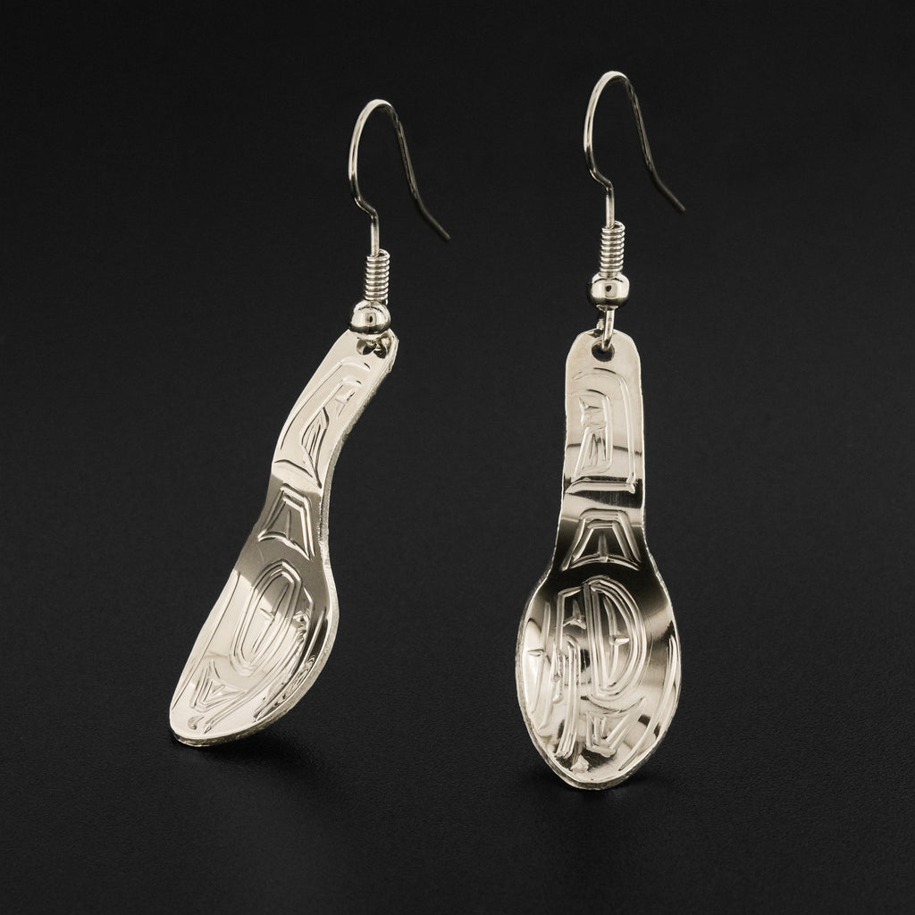 Raven - Silver Spoon Earrings