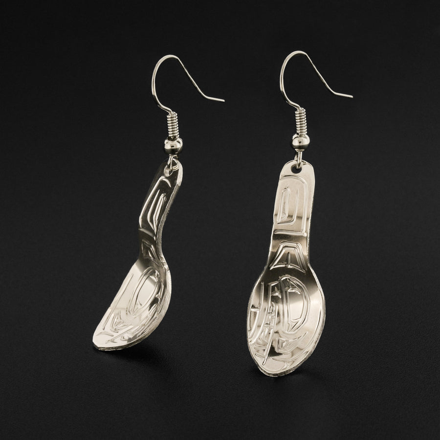 Wolf - Silver Spoon Earrings