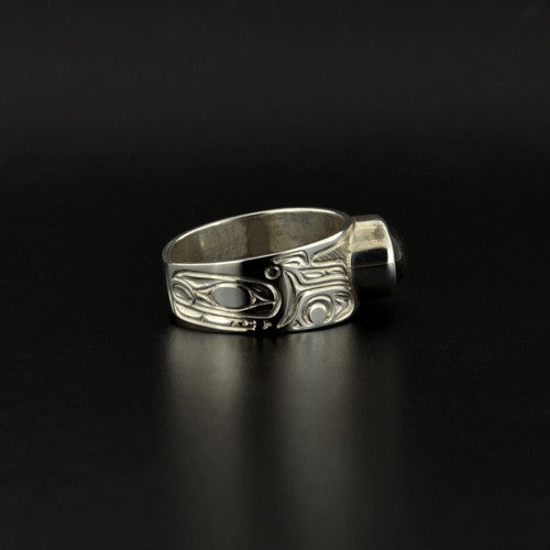 Killerwhale - Silver Ring with Rutilated Quartz