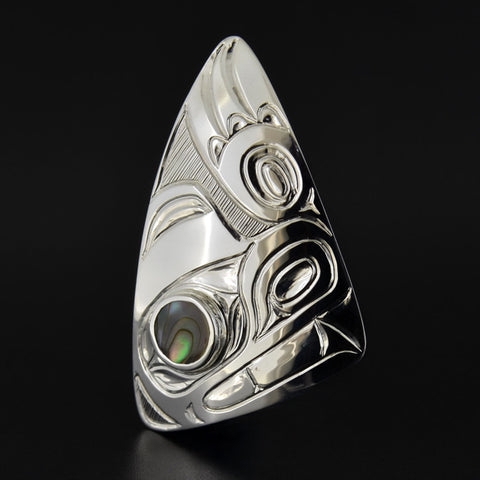 Bear - Silver Pendant with Abalone