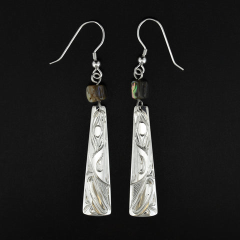 Ravens - Silver Earrings with Abalone
