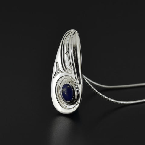 Raven - Silver Pendant with Lapis