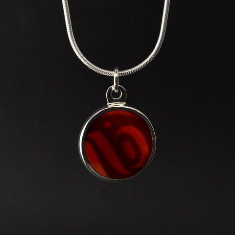 Salmon - Silver Pendant with Carnelian