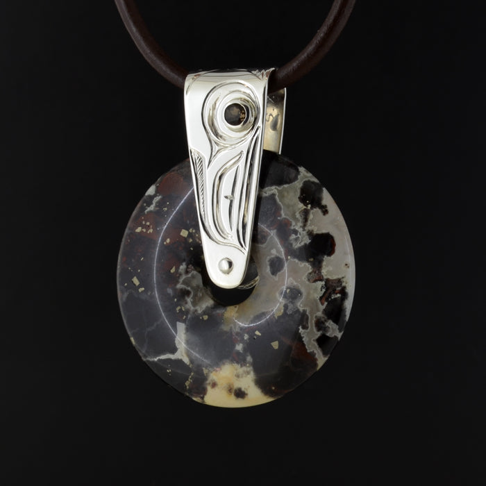 Raven - Silver and Agate Pendant