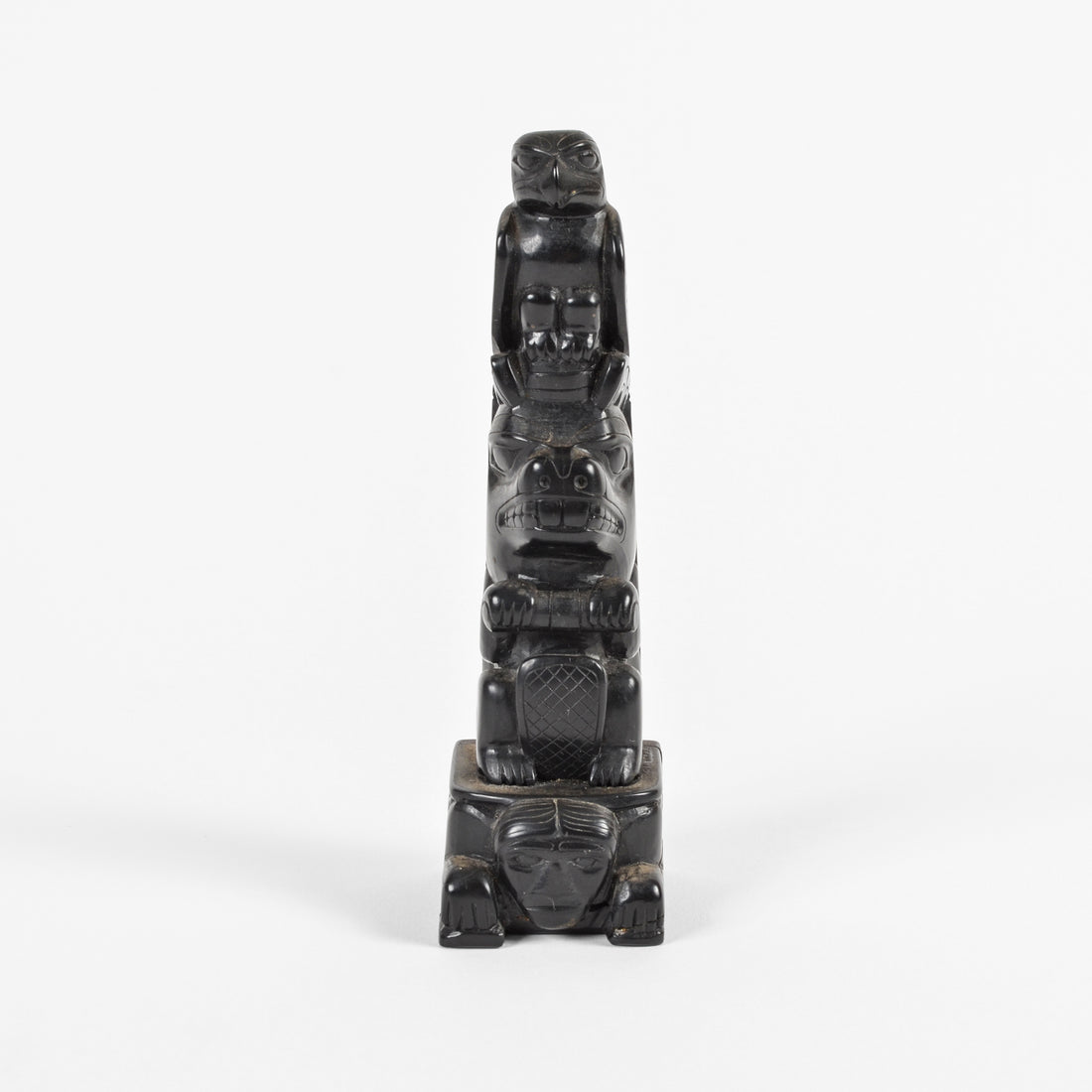 Eagle, Beaver, and Sea Monster - Argillite Pole
