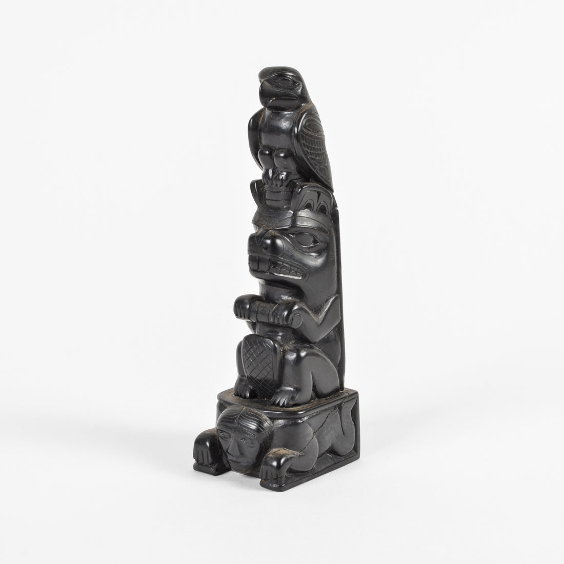 Eagle, Beaver, and Sea Monster - Argillite Pole