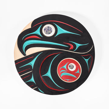 Eagle and Salmon - Yellow Cedar Panel