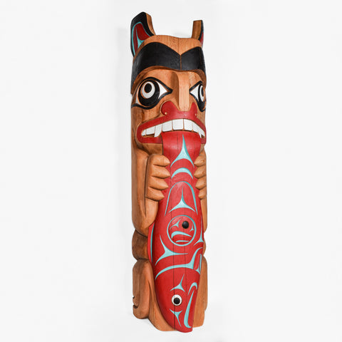 Bear and Salmon - Red Cedar Pole