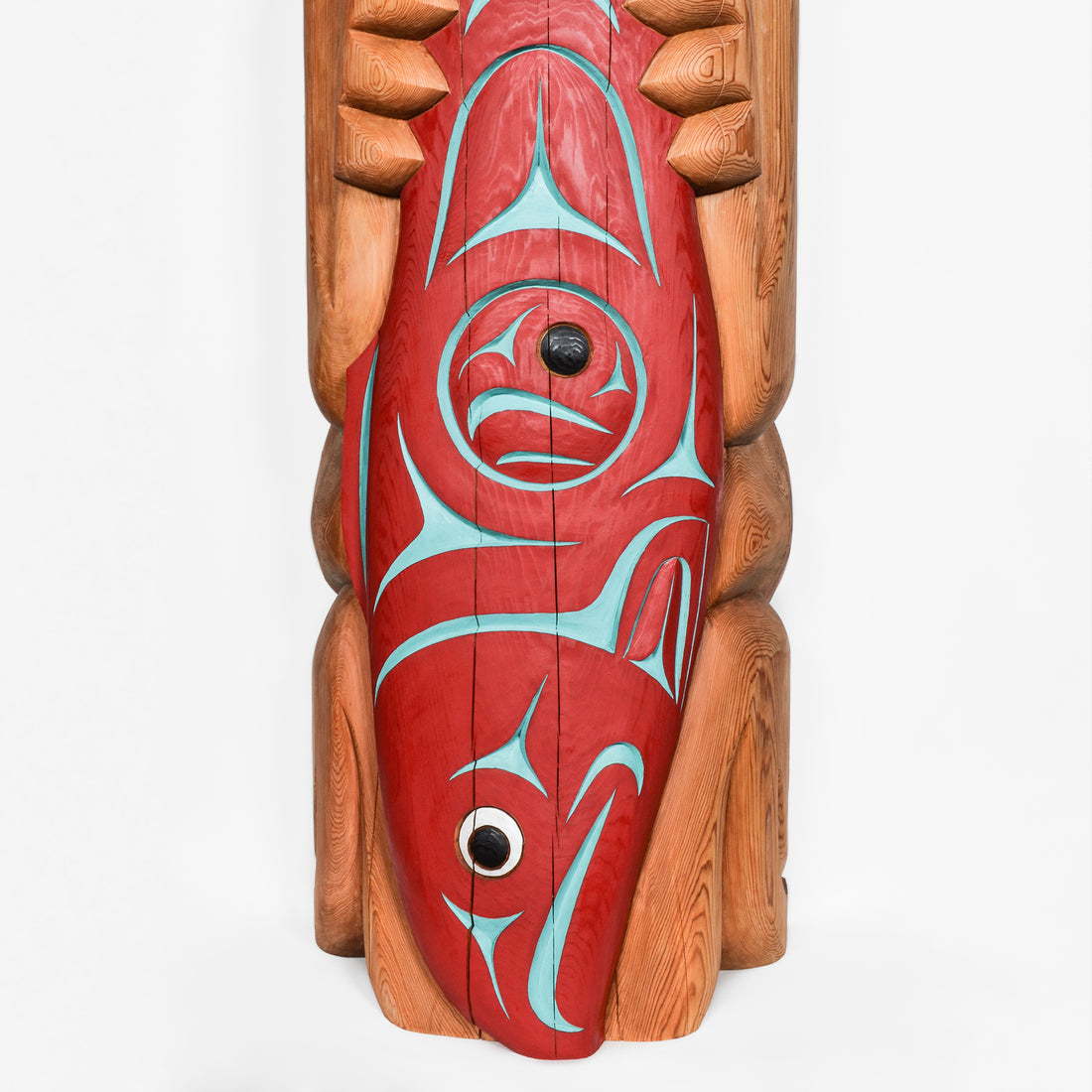 Bear and Salmon - Red Cedar Pole