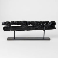 Whale with Ravens and Human - Argillite Panel Pipe